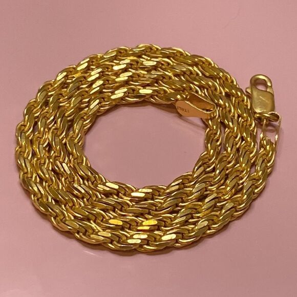 💛 Gold Vermeil Thick Italian Crafted Chain - Picture 4 of 7